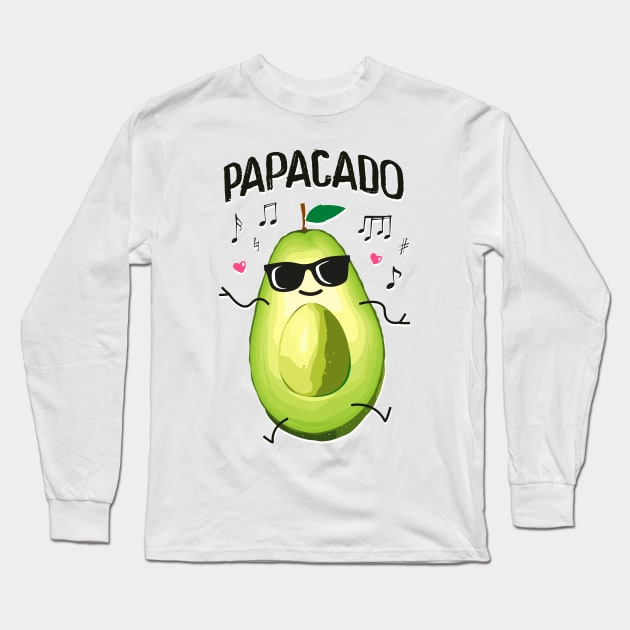 Papacado - Avocado - Dad - Partnerlook Long Sleeve T-Shirt by BigWildKiwi